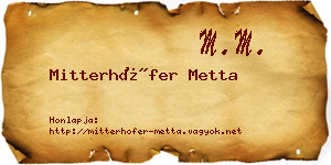Mitterhöfer Metta névjegykártya
